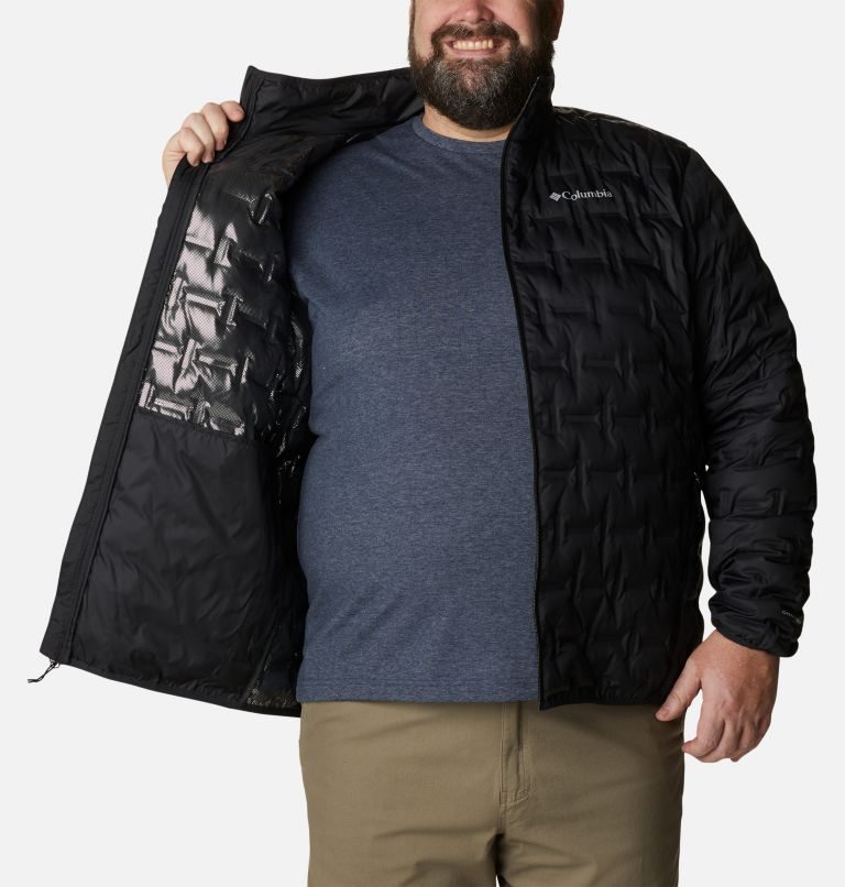 Men's Columbia Delta Ridge Down Jackets Black | Plus Size CA-YL615